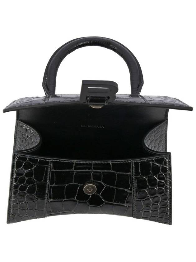 Hourglass Crocodile Embossed Cross Bag Black - BALENCIAGA - BALAAN 3