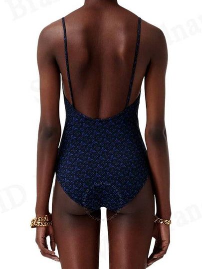 Burberry Deep Royal Blue TB Monogram Print One Piece Swimsuit Size X Small - BURBERRY - BALAAN 2