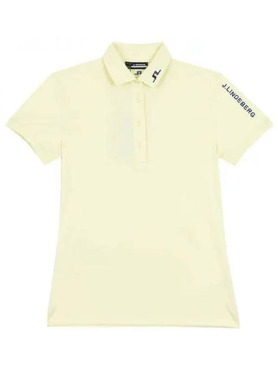 Women's Golf Tour Tech Polo Shirt Wax Yellow - J.LINDEBERG - BALAAN 2