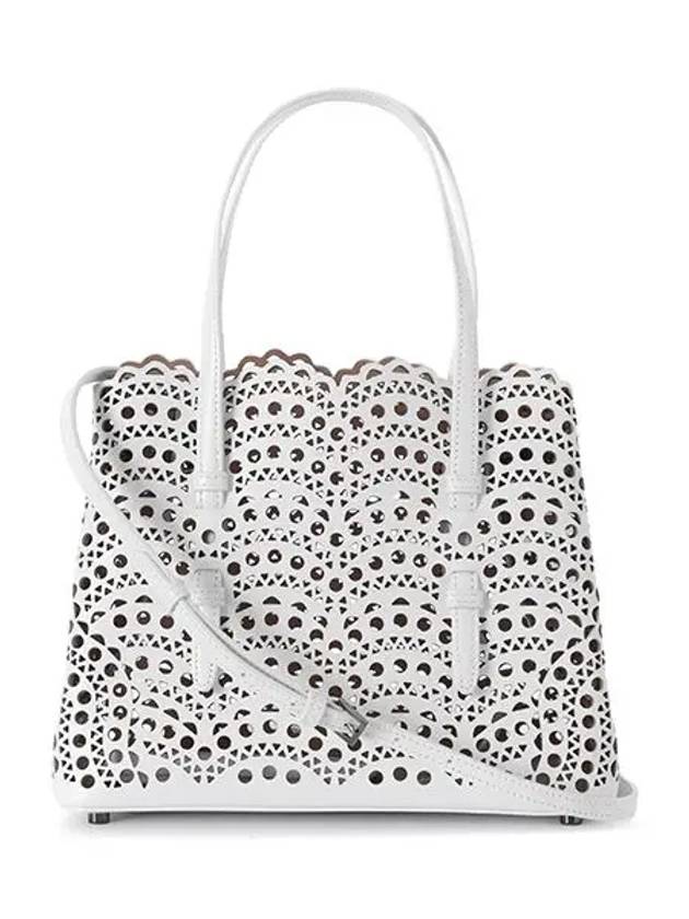 Mina 25 Wave Lux Calfskin Tote Bag White - ALAIA - BALAAN 6