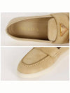 Triangle Logo Suede Leather Loafers Beige - PRADA - BALAAN 5