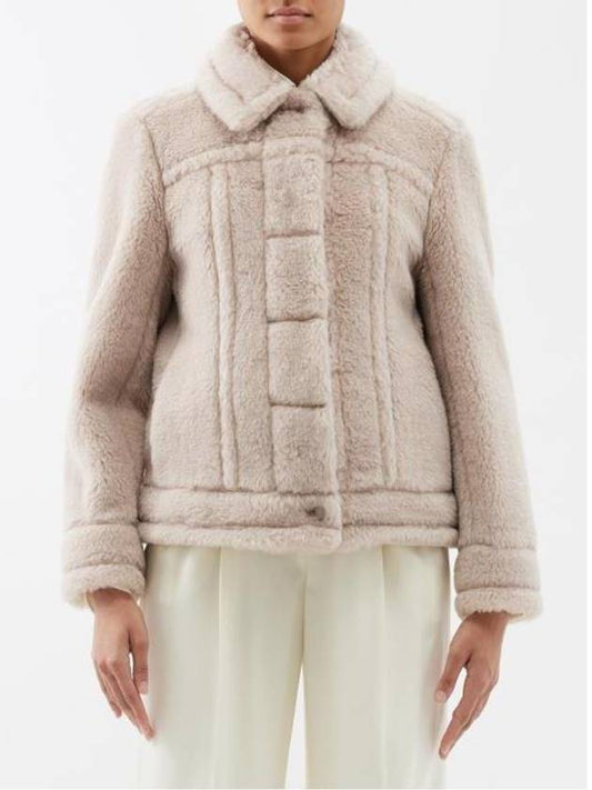 Tedino Short Shearling Coat Beige - MAX MARA - BALAAN 2