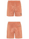 Men's Logo Patch Nylon Metal Swim Shorts Orange - STONE ISLAND - BALAAN 5