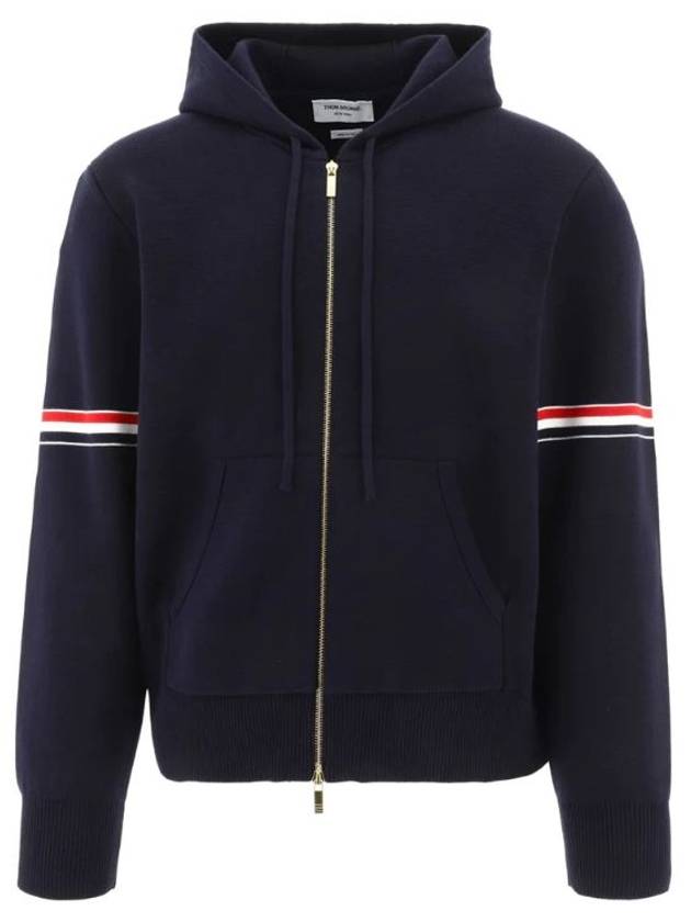 Cotton Milano Armband Zip Up Hoodie Navy - THOM BROWNE - BALAAN 2