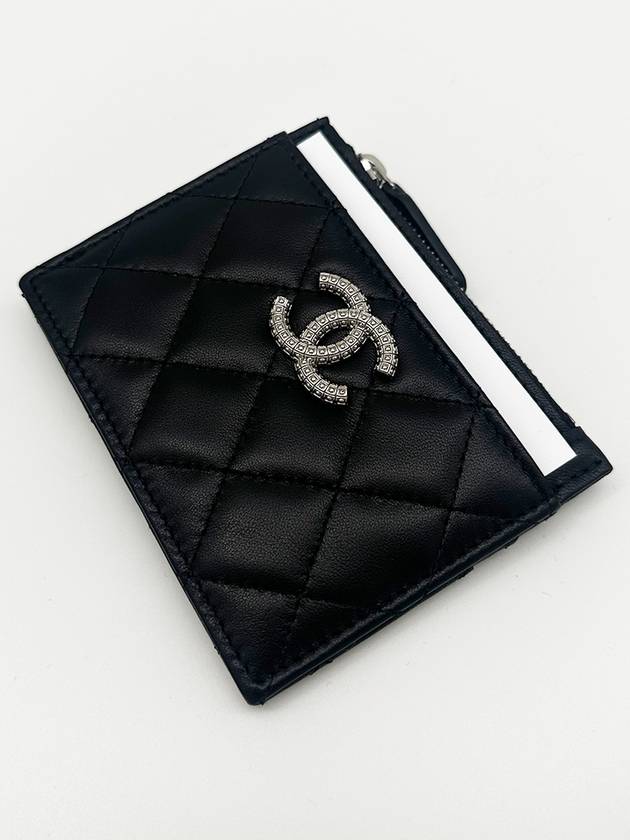 Card wallet classic card holder caviar black silver AP3408 - CHANEL - BALAAN 4