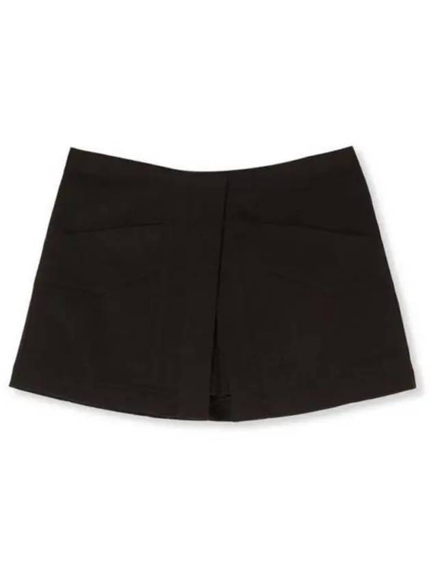 Gabardine Wrap Effect Mini A-Line Skirt Brown - MSGM - BALAAN 2