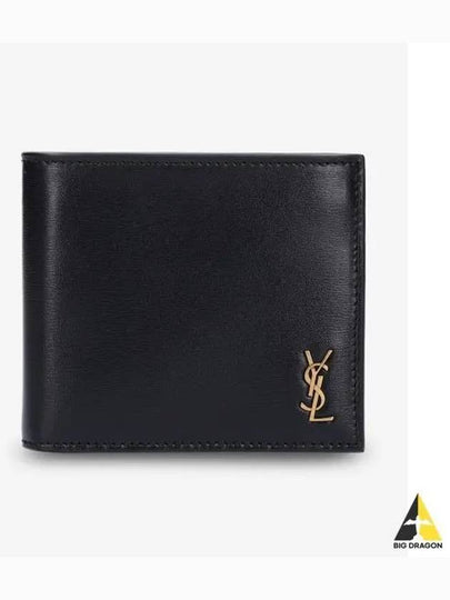 Tiny Monogram Half Wallet Black Gold - SAINT LAURENT - BALAAN 2