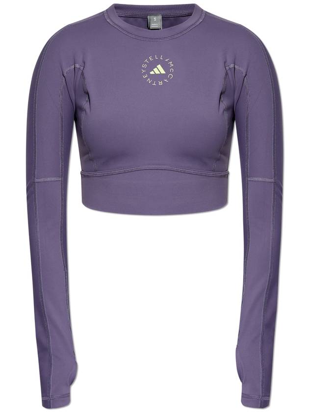 By Stella McCartney Short Crew Neck Training Long Sleeve T Shirt Purple - ADIDAS - BALAAN 2