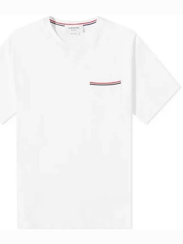 Cotton Oversized Pocket Short Sleeve T-Shirt White - THOM BROWNE - BALAAN 6