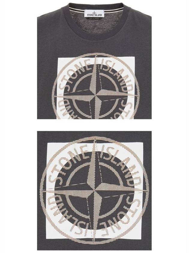 Compass Logo Printing Short Sleeve T-Shirt Charcoal - STONE ISLAND - BALAAN 6