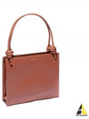 Logo Print Square Leather Tote Bag Rose Wood - JIL SANDER - BALAAN 2