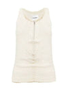 Half Zip Up Towel Sleeveless Beige - JIL SANDER - BALAAN 3