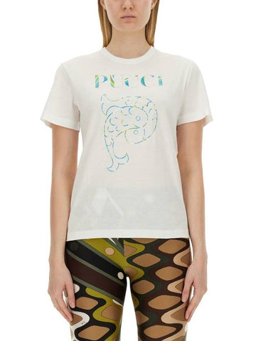 T-SHIRT WITH PRINT - EMILIO PUCCI - BALAAN 1