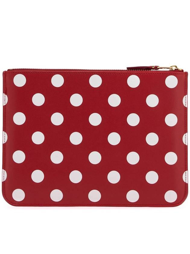 Polka Dot Logo Pouch Bag Red - COMME DES GARCONS WALLET - BALAAN 4