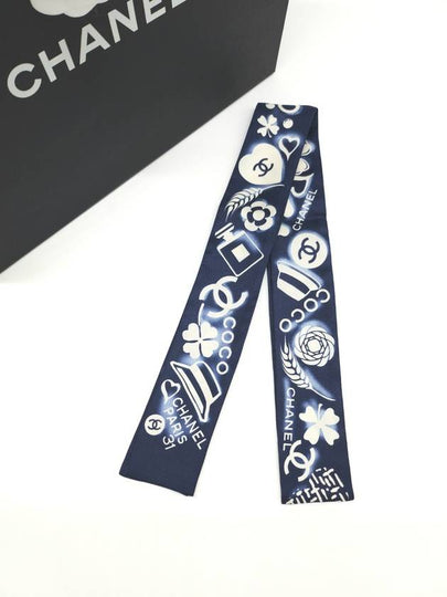 Ballerina Silk Twilly Slim Bandeau Scarf Navy - CHANEL - BALAAN 2