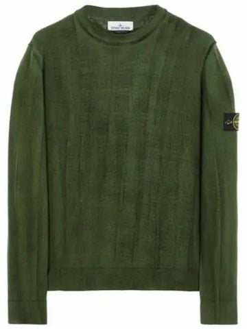 Wappen Patch Wool Knit Top Olive - STONE ISLAND - BALAAN 1