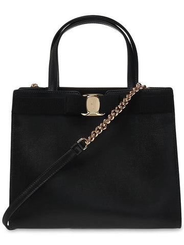 FERRAGAMO Leather Shoulder Bag, Women's, Black - SALVATORE FERRAGAMO - BALAAN 1