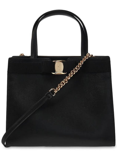 FERRAGAMO Leather Shoulder Bag, Women's, Black - SALVATORE FERRAGAMO - BALAAN 1