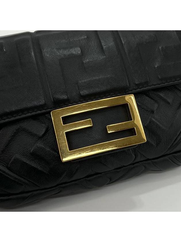 Mini Baguette Chain Cross Bag Black 8BS017 - FENDI - BALAAN 4