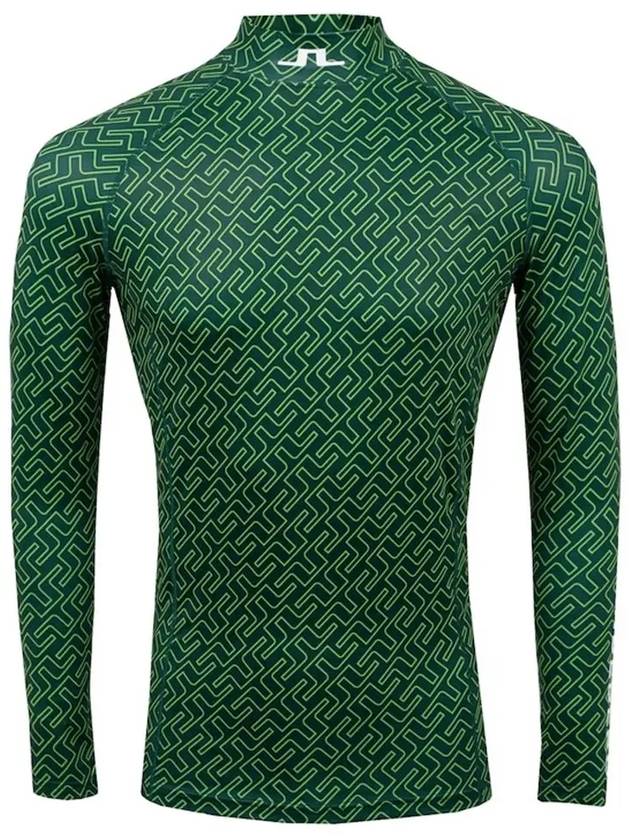 Men's Aello Soft Compression Print Long Sleeve T-Shirt Green - J.LINDEBERG - BALAAN 2