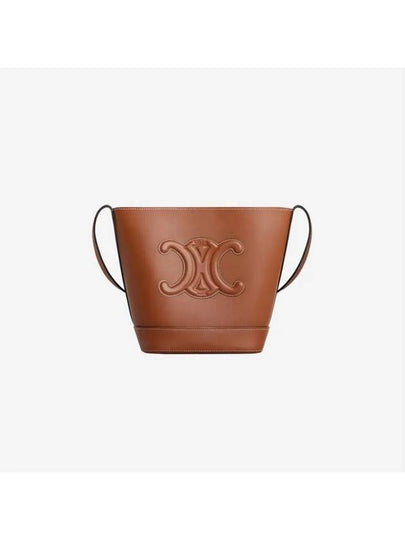 Cuir Triomphe Calfskin Small Bucket Bag Tan - CELINE - BALAAN 2