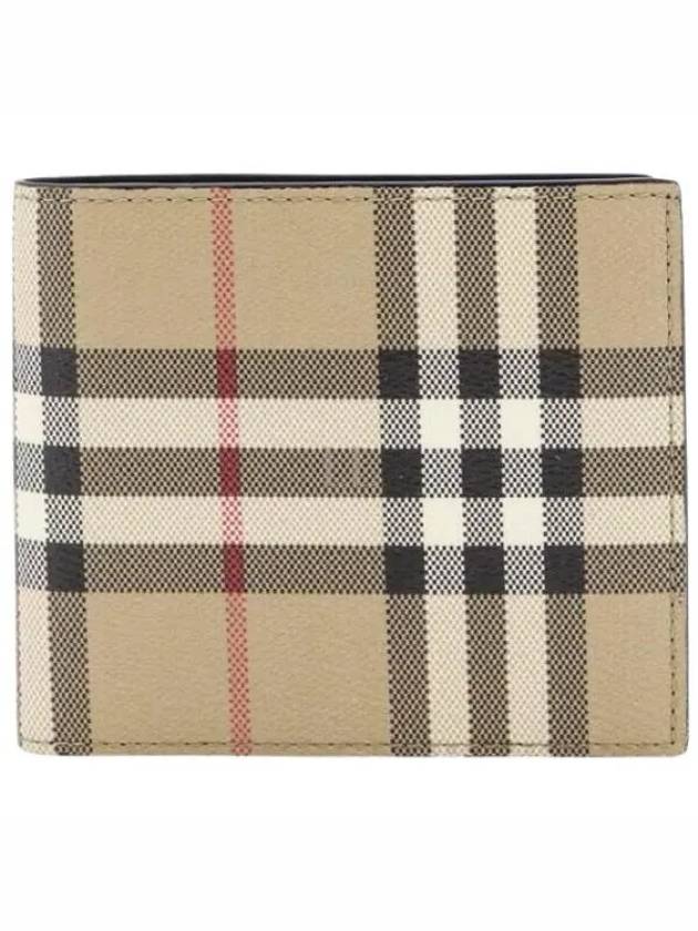 Check Half Wallet Beige - BURBERRY - BALAAN 2