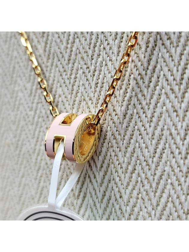 Mini Pop H Pendant Necklace Gold Rose Dragee - HERMES - BALAAN 2