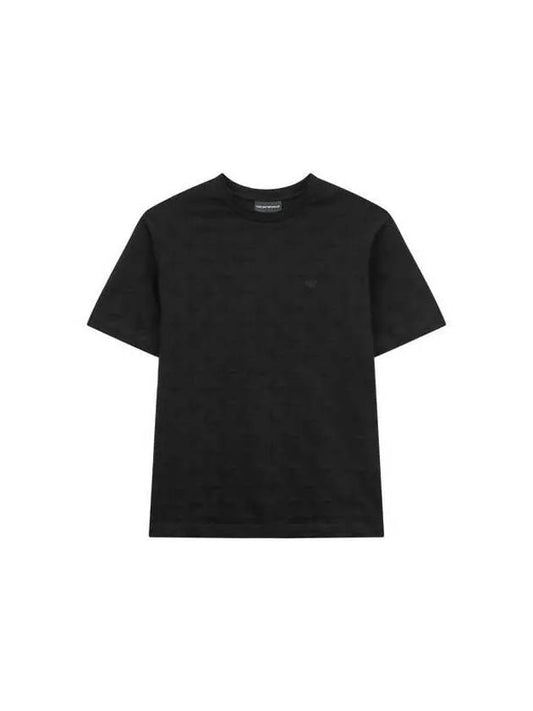 Men s Round Pattern Cotton T Shirt Black - EMPORIO ARMANI - BALAAN 1