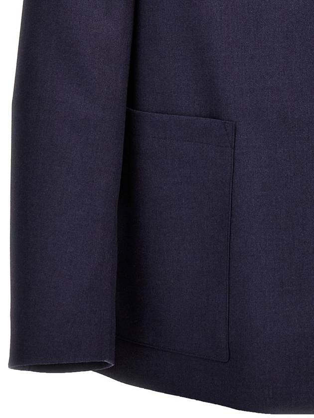 Single Breasted Wool Jacket Navy - FENDI - BALAAN 5