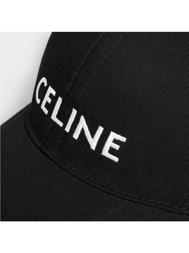 Embroidered Logo Cotton Ball Cap Black - CELINE - BALAAN 11