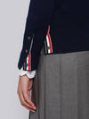 Women's Diagonal Armband Crew Neck Cashmere Cardigan Navy - THOM BROWNE - BALAAN.