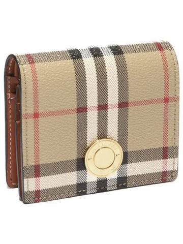 Checked Leather Small Bicycle Wallet - BURBERRY - BALAAN 1