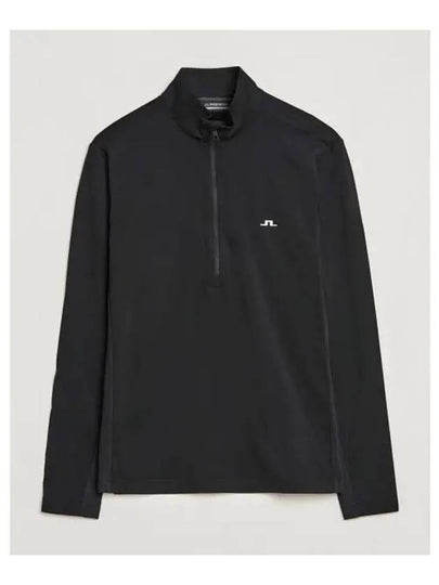 Luke Half Zip Up Mid Long Sleeve T-Shirt Black - J.LINDEBERG - BALAAN 2