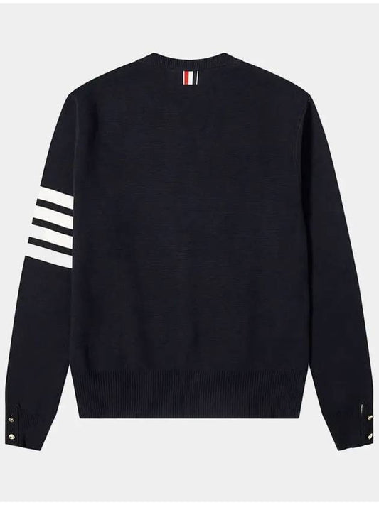 4 Bar Armband Milano Stitch Knit Top Navy - THOM BROWNE - BALAAN 2