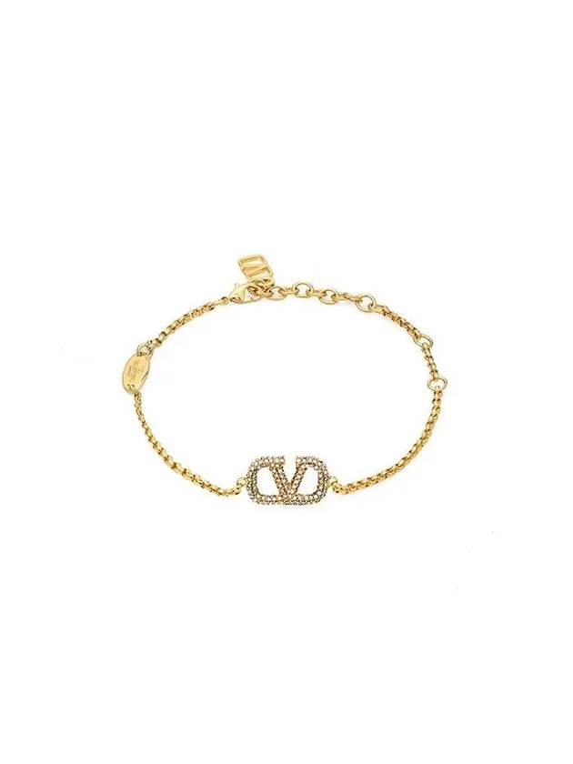 Valentino 4W2J0F84 YCW MH5 J0F84 Garavani V logo crystal bracelet - RED VALENTINO - BALAAN 1