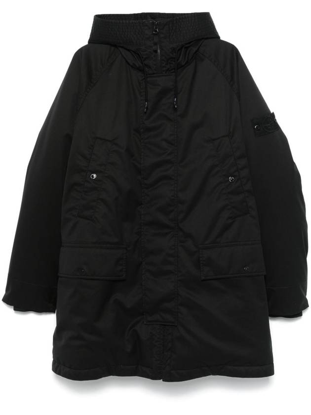 710F2 Ghost Performance Twill Wool-TC Down Parka Black - STONE ISLAND - BALAAN 2