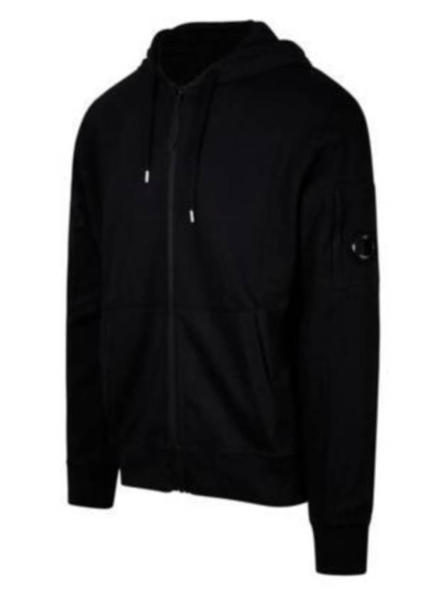 Light Fleece Zip Up Hoodie Black - CP COMPANY - BALAAN 3