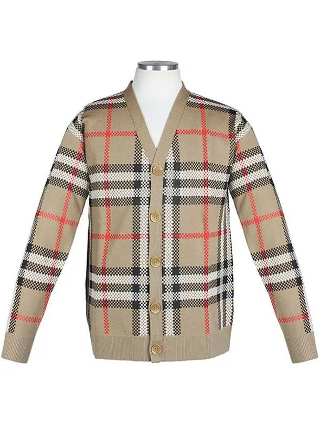 Kids Vintage Check Wool Cardigan Beige - BURBERRY - BALAAN 3