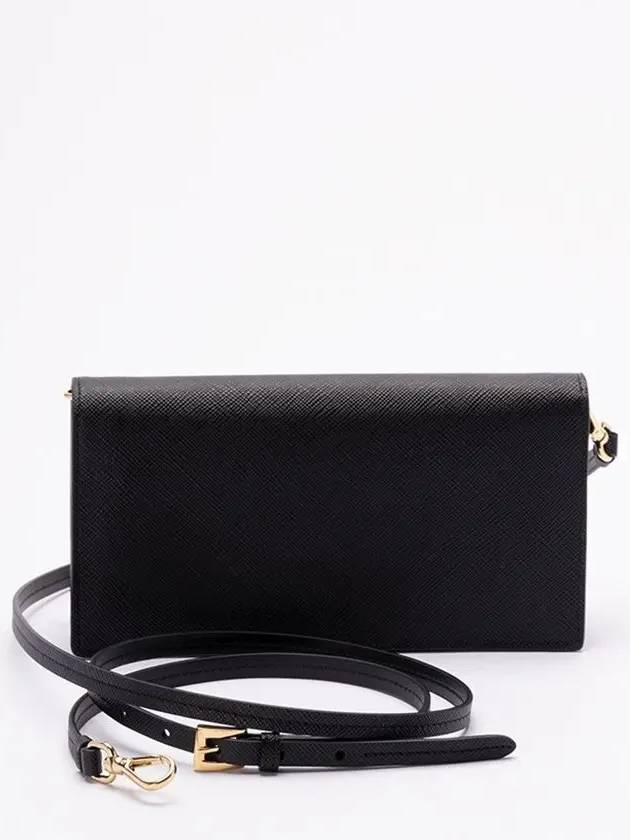 Triangle Logo Leather Mini Bag Black - PRADA - BALAAN 3