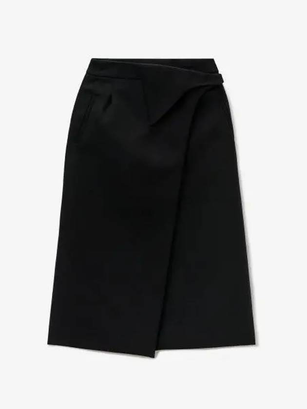 Virgin Wool Rab Wrap Midi Skirt Black W2016R05BLK - WARDROBE.NYC - BALAAN 1