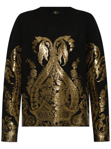 Etro Sweater With Shimmering Print, Women's, Black - ETRO - BALAAN 1