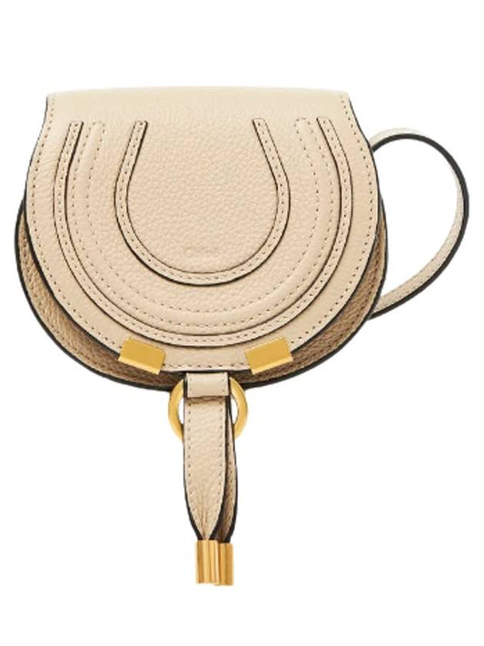 Gold Marcie Nano Saddle Shoulder Bag Root Beige - CHLOE - BALAAN.