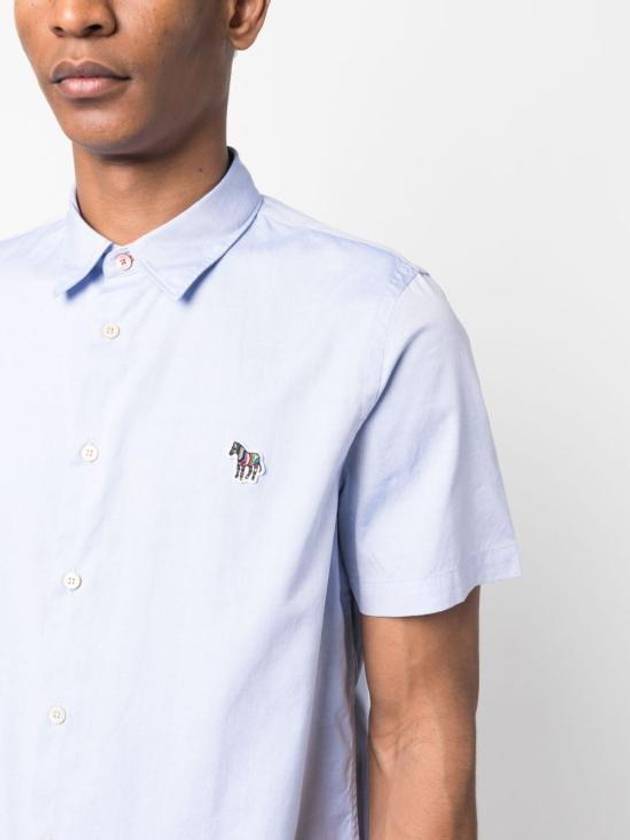 Zebra Patch Casual Fit Short Sleeve Shirt Light Blue - PAUL SMITH - BALAAN 3