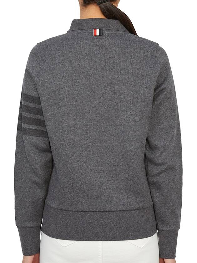 Double Face 4 Bar Polo Knit Top Dark Grey - THOM BROWNE - BALAAN 8