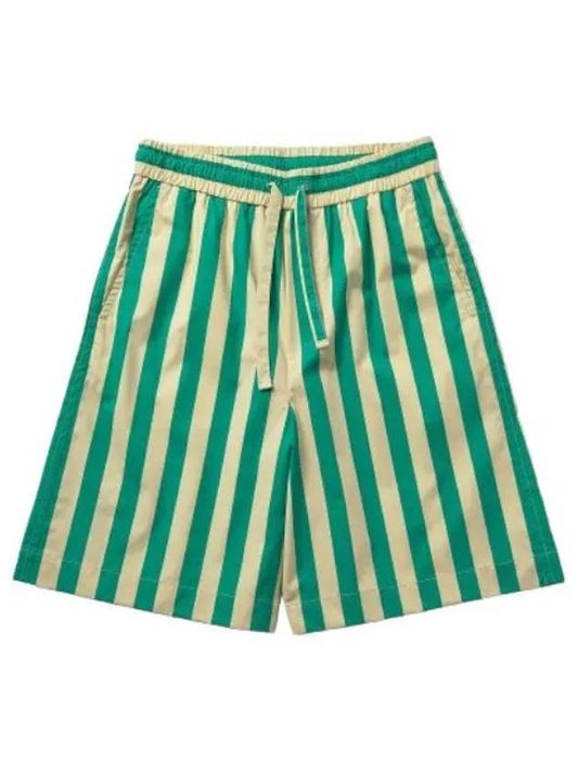 Elastic Striped Shorts Pants Green Yellow - SUNNEI - BALAAN 1