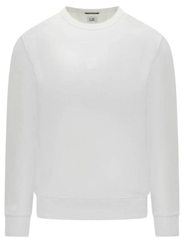 Metropolis Series Stretch Fleece Logo Sweatshirt White - CP COMPANY - BALAAN 1