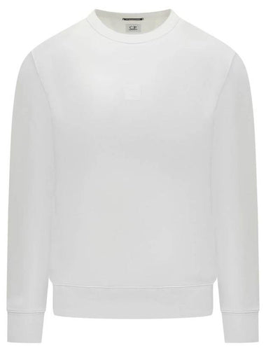 Metropolis Series Stretch Fleece Logo Sweatshirt White - CP COMPANY - BALAAN 1