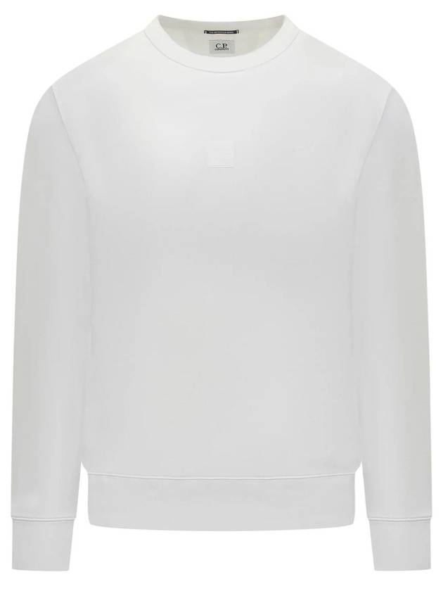 Metropolis Series Stretch Fleece Logo Sweatshirt White - CP COMPANY - BALAAN 1