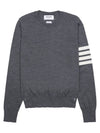 4-Bar Merino Jumper Wool Knit Top Grey - THOM BROWNE - BALAAN 2