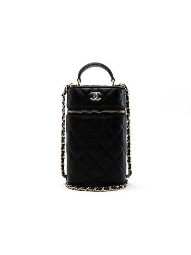 Classic Chain Cosmetic Phone Holder Vanity Bag Lambskin Black Champagne Gold AP2675 - CHANEL - BALAAN 3